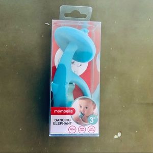 MOMBELLA Blue Dancing Elephant Silicone Baby Teether & Toothbrush Teething Toy